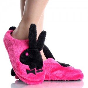 playboy slippers pink black