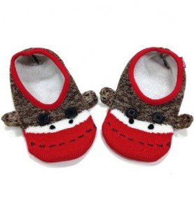 sock monkey teen slippers