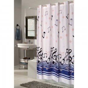 musical note shower curtain