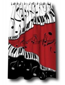 musical note shower curtain piano