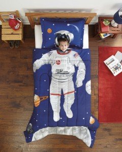 astronaut bedding blue