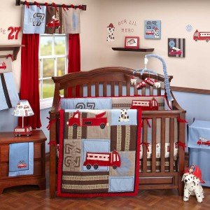 fire truck crib bedding